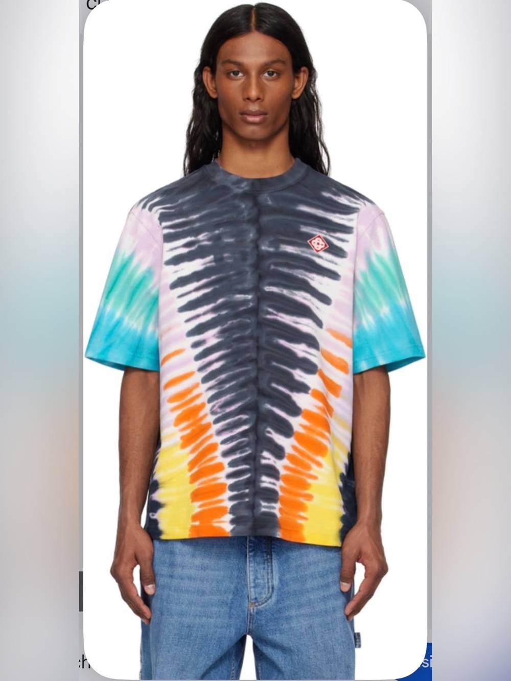 CASABLANCA TIE DYE JERSEYDIAMOND LOGO PATCH OVERSIZED TIE DYE T-SHIRT Size M
